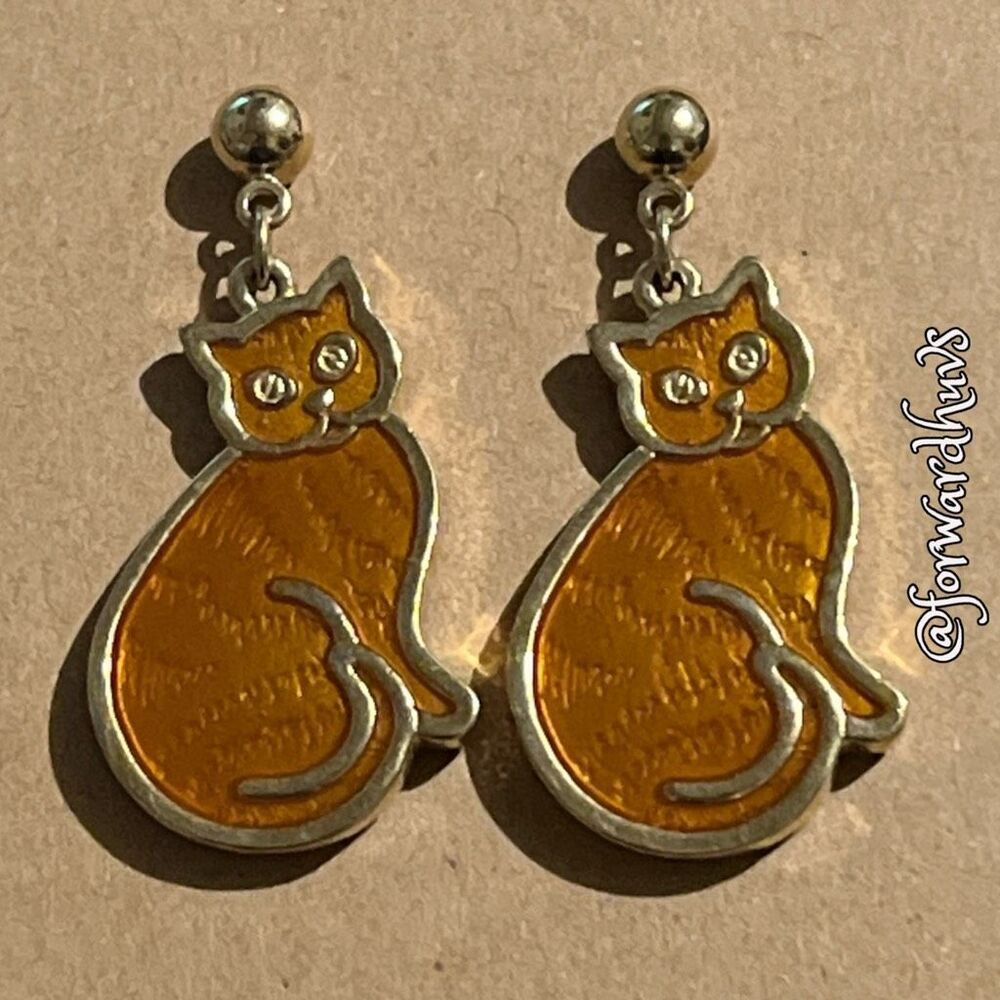 Kitten Cat Dangle Earrings